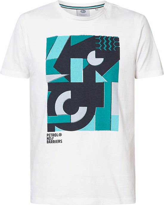 Petrol Industries - Heren Artwork T-shirt - Wit - Maat L