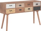 Decoways - Wandtafel met 8 lades 120x30x76 cm massief grenenhout