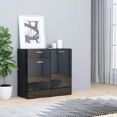 Decoways - Dressoir 80x36x75 cm spaanplaat hoogglans zwart