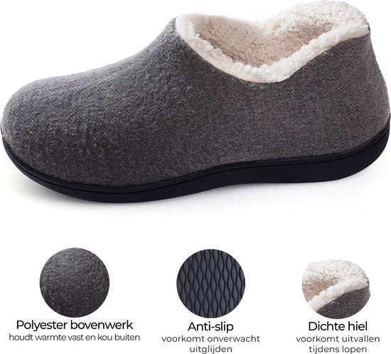 Pantoufles femmes Femme - Comfeet - Taille 40/41 - Grijs - Antidérapants - Pantoufles