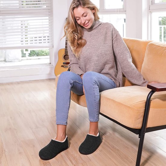 Comfeet femme - Pantoufles femmes - Taille 36/37 - Zwart - Antidérapant - Pantoufles