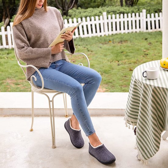 Pantoufles femmes Femme - Comfeet - Taille 36/37 - Grijs - Antidérapants - Pantoufles