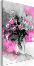Schilderij - Bouquet of Colours (1 Part) Vertical Pink.