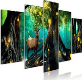 Schilderij - Enchanted Forest (5 Parts) Wide.