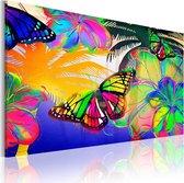 Schilderij - Exotic butterflies.