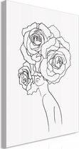 Schilderij - Fancy Roses (1 Part) Vertical.