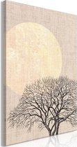 Schilderij - Morning Full Moon (1 Part) Vertical.
