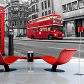Fotobehang - Rode bus en telefooncel in Londen.