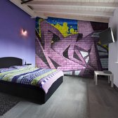 Fotobehangkoning - Behang - Vliesbehang - Fotobehang Straatkunst - Graffiti - Muurschildering - Kinderkamer - 350 x 270 cm