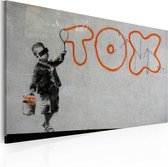 Schilderij - Wallpaper graffiti (Banksy).