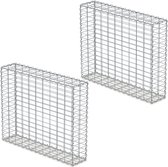 Gabion muur met deksel, 100x80x20 cm, gemaakt van gegalvaniseerd staaldraad