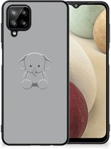 Hippe Hoesjes Geschikt voor Samsung Galaxy A12 Telefoonhoesje met Zwarte rand Baby Olifant