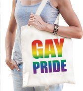Gay Pride regenboog tas - witte katoenen tas - Gay Pride/lhbt
