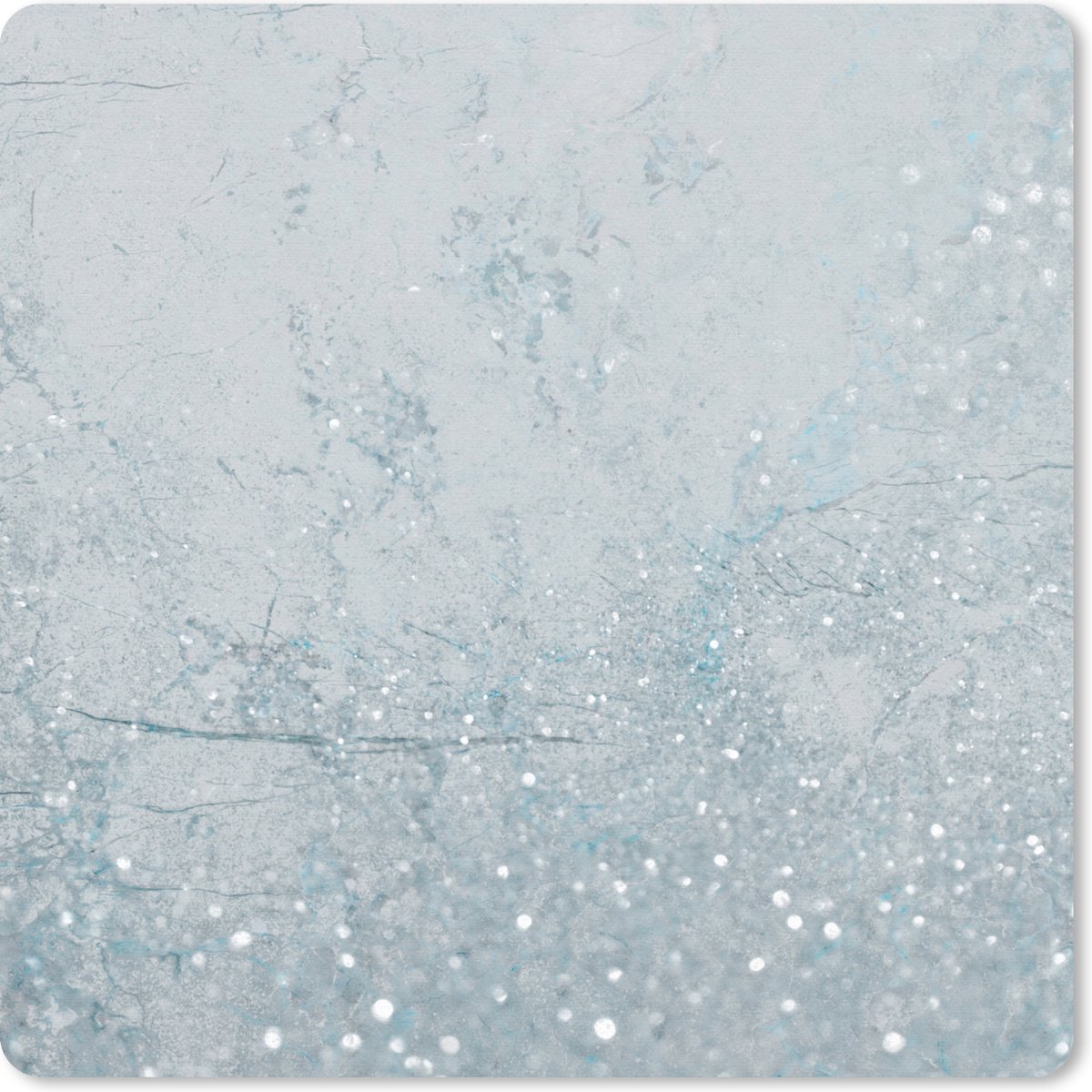 Muismat 20x20 cm - Mousepad Marmer - Blauw - Glitter - Muismatten