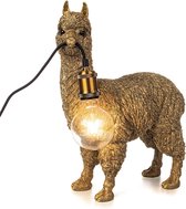 Alpaca tafellamp - goud - E27 - lama - verlichting - lamp - staand - Wilgenhart