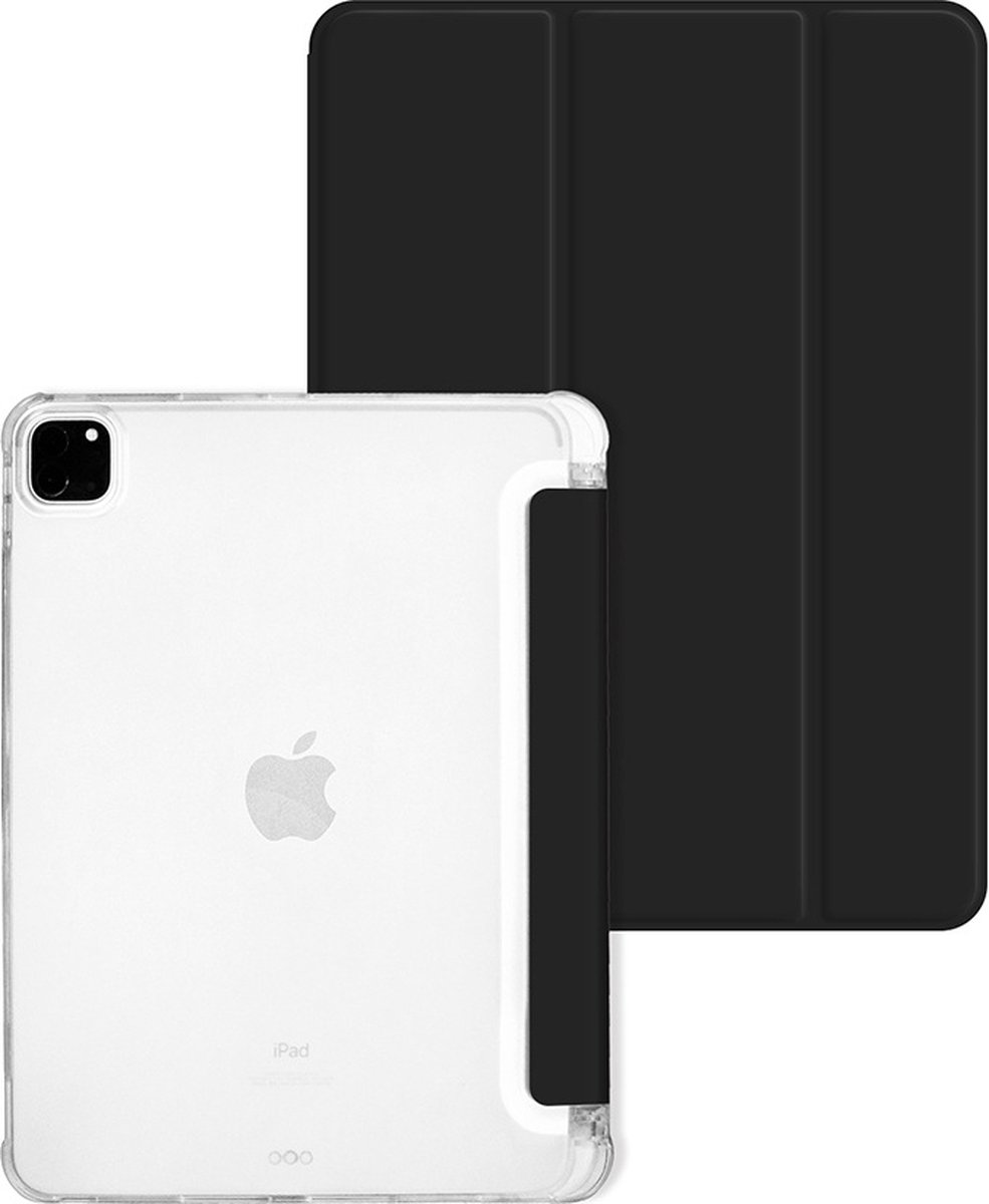 Apple iPad Pro 12.9 (2021) Hoes - Soft TPU Tablet Case - Book Case iPad - Zwart