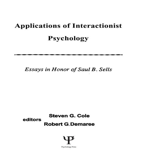Applications of interactionist Psychology - cover