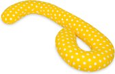 Body pillow - 240 cm - 100% katoen - geel met stippen