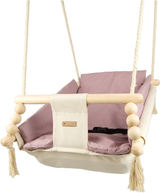 Babywiegschommel - max. 20 kg - crème, lichtroze van Childhome — afbeelding 2