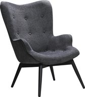 Donkergrijze fauteuil getextureerde stof