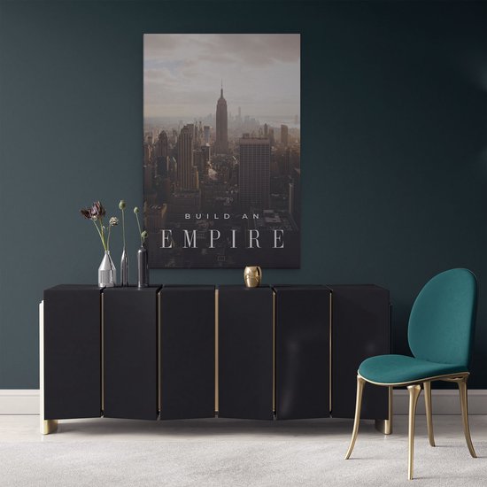 Artaza - Peinture sur Canevas - Construire un empire - Quote de motivation - New York - 80x120 - Petit - Photo sur Toile - Impression sur Toile