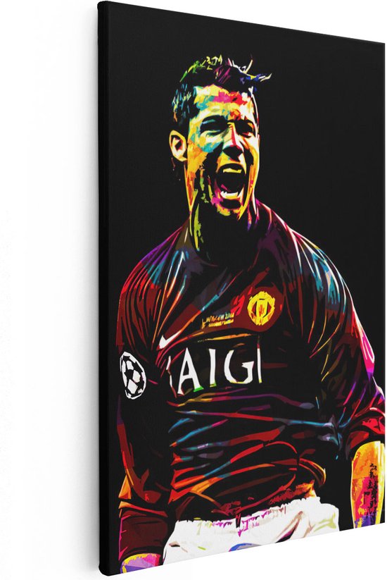Artaza Canvas Schilderij Voetbalspeler Cristiano Ronaldo bij Manchester United  - 20x30 - Klein - Foto Op Canvas - Canvas Print