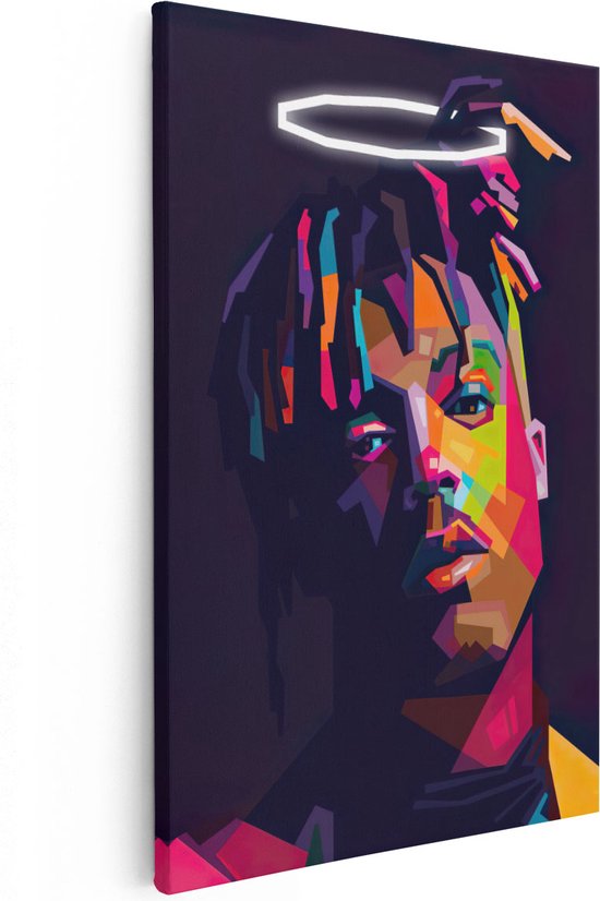 Artaza - Peinture sur Canevas - Juice wrld en style abstrait - 40x60 - Petit - Photo sur Toile - Impression sur Toile