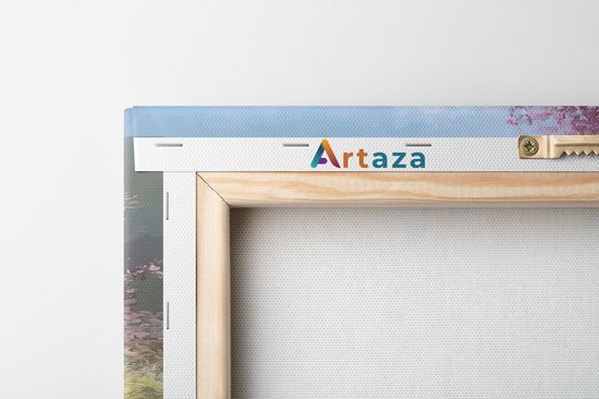 Artaza - Peinture sur Canevas - Rivière dessinée avec des fleurs en Chine - 80x120 - Petit - Photo sur Toile - Impression sur Toile