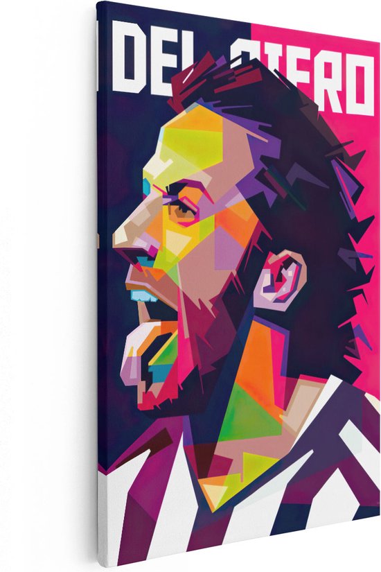 Artaza Canvas Schilderij Alessandro Del Piero bij Juventus - 40x60 cm - Wanddecoratie Slaapkamer - Poster Schilderijen - Muurdecoratie