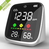 CO2 meter binnen - 3 in 1 Luchtkwaliteitsmeter - Hygrometer - draagbaar en oplaadbaar – Met alarm - OXify®