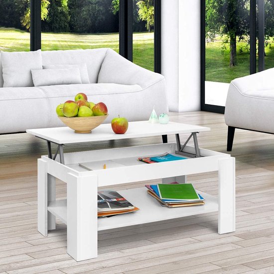 COMIFORT Table basse réglable en hauteur - meuble avec compartiment  magazine, nombreux... | bol.com