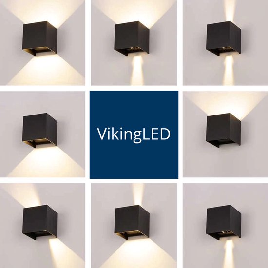 Lightess Led-wandlamp, 6 W, modern, up-down, van aluminium, voor woonkamer, slaapkamer, trappenhuis, hal, warmwit
