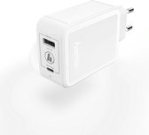 Hama Oplader USB-C Power Delivery (PD)/Qualcomm® + USB-A 42 Watt Wit