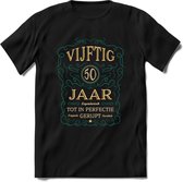 50 Jaar Legendarisch Gerijpt T-Shirt | Aqua - Ivoor | Grappig Verjaardag Cadeau | Dames - Heren | - Zwart - XXL