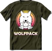 Saitama T-Shirt | Wolfpack Crypto ethereum Heren / Dames | bitcoin munt cadeau - Leger Groen - XL