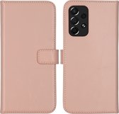 Selencia Echt Lederen Booktype Samsung Galaxy A73 hoesje - Dusty Pink