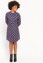 LOLALIZA Overhemd jurk met retro print - Veelkleurig - Maat 44