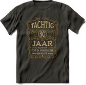 80 Jaar Legendarisch Gerijpt T-Shirt | Okergeel - Ivoor | Grappig Verjaardag Cadeau | Dames - Heren | - Donker Grijs - 3XL