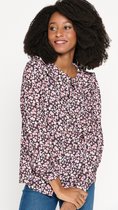 LOLALIZA Hemd met fijne bloemetjesprint - Zwart - Maat 34