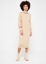 LOLALIZA Midi trui-jurk - Beige - Maat S