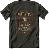 70 Jaar Legendarisch Gerijpt T-Shirt | Roest - Ivoor | Grappig Verjaardag Cadeau | Dames - Heren | - Donker Grijs - L