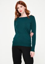 LOLALIZA Basic trui - Groen - Maat XS