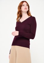 LOLALIZA Basic trui - Bordeaux - Maat M