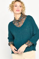 LOLALIZA Gebreide trui met driekwartsmouw - Groenblauw - Maat S/M