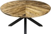 Eettafel Mango Nora - Visgraat -  Rond - 130 cm