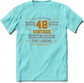 48 Jaar Legend T-Shirt | Goud - Zilver | Grappig Verjaardag Cadeau | Dames - Heren | - Licht Blauw - M