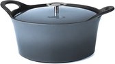 Cuisinox Volcan Gietijzeren Braadpan 24 cm 3.4L Denim Blue/Geëmailleerd