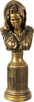 Clayre & Eef Decoratie Buste Dame 16*13*45 cm Goudkleurig Kunststof Decoratief Figuur Decoratieve Accessoires Woonaccessoires
