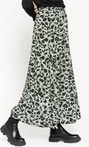 LOLALIZA Maxirok met luipaardprint - Khaki - Maat XL