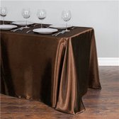 Luxe Tafellaken Katoen - 320x145 cm - Chocola - Satijn Tafelkleed - Eetkamer Decoratie - Tafelen